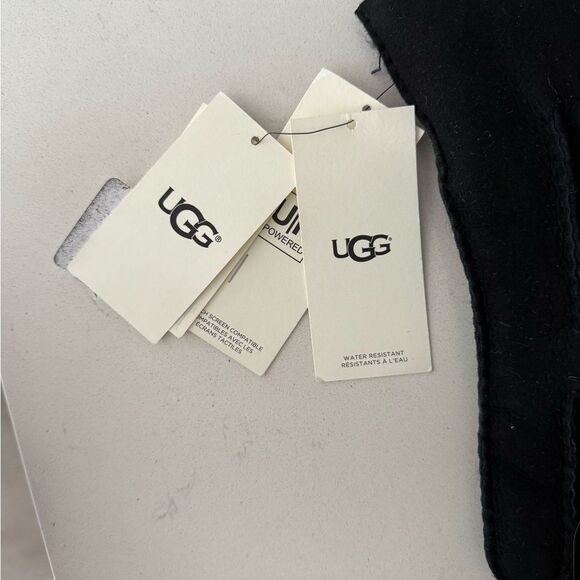NWT UGG Contrast Sheepskin Men's Black Suede Gloves - Picture 5 of 5